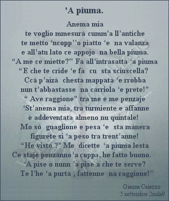 poesia napoletana 'a piuma 